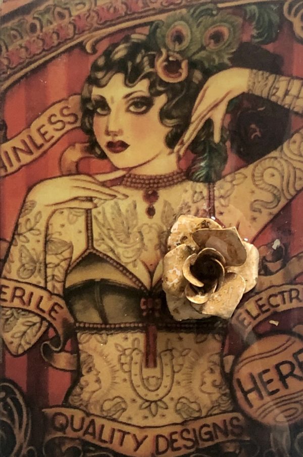 Tattoo Temptress scaled Tracy Casagrande Clancy Encaustic Mixed Media