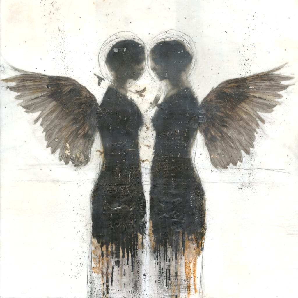 Tracy_Casagrande Clancy_When Words Fail_encaustic, oil, photography, collage on birch, 40x40